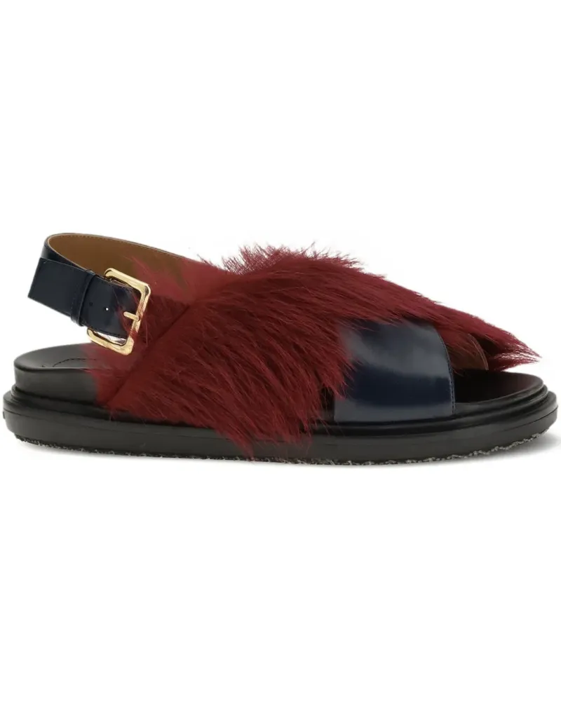 Marni fur-detail buckle fussbett sandals - Rot Rot