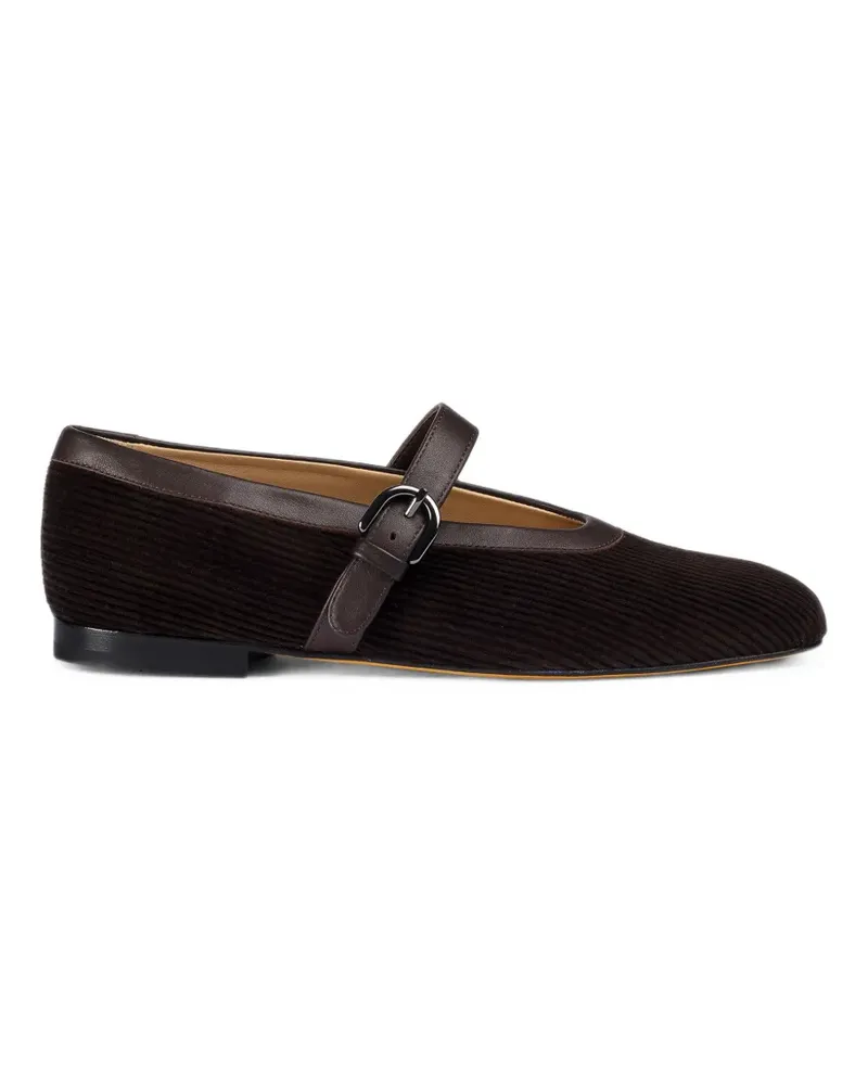 Doucal´s buckle-strap ribbed ballet flats - Braun Braun