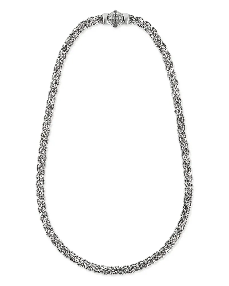 Emanuele Bicocchi Geflochtene Halskette mit Diamantschliff - Silber Silber