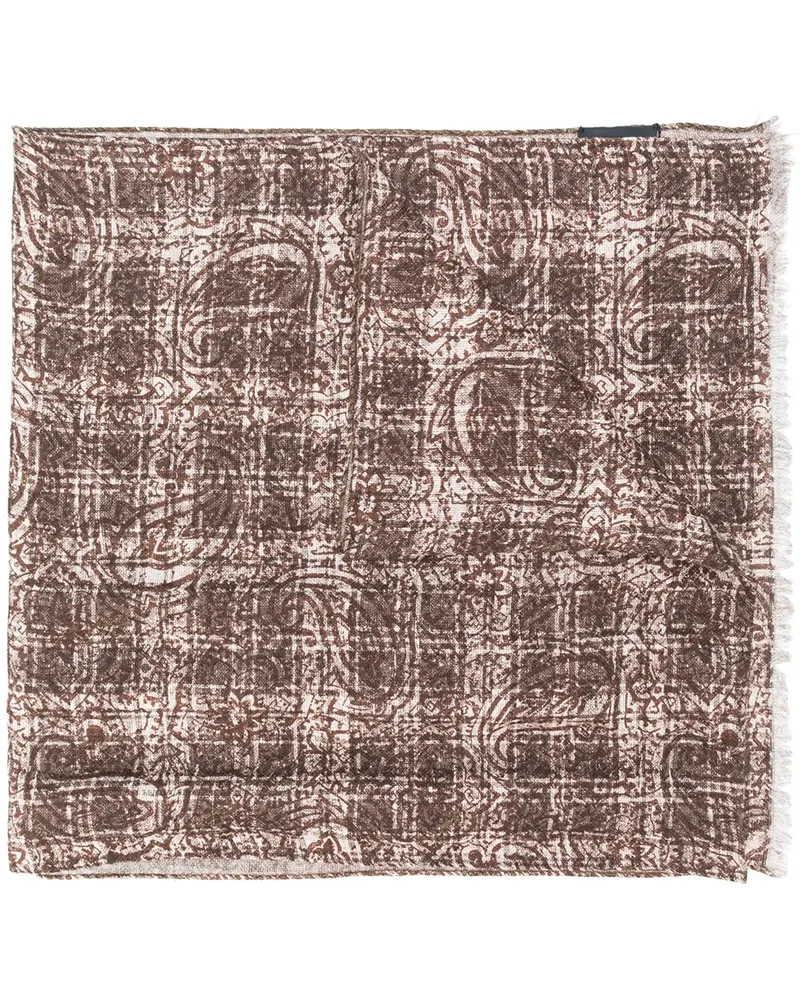 Dell'oglio Schal mit Karomuster - Braun Braun