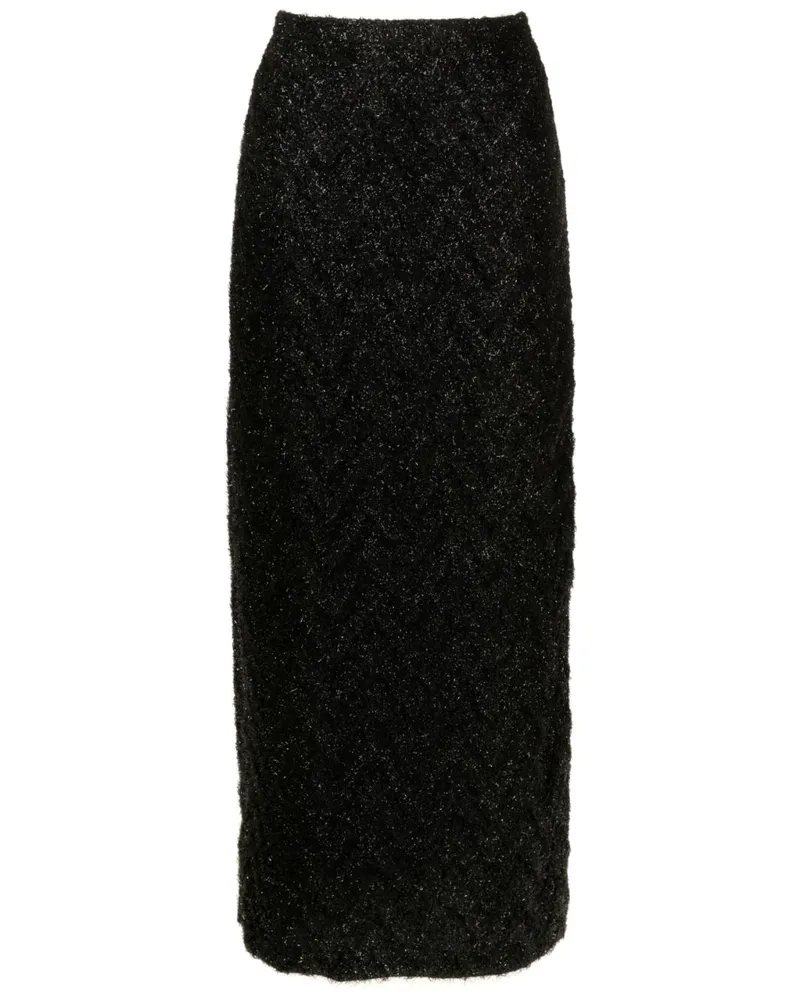 Gloria Coelho Midirock mit hohem Bund - Schwarz Schwarz