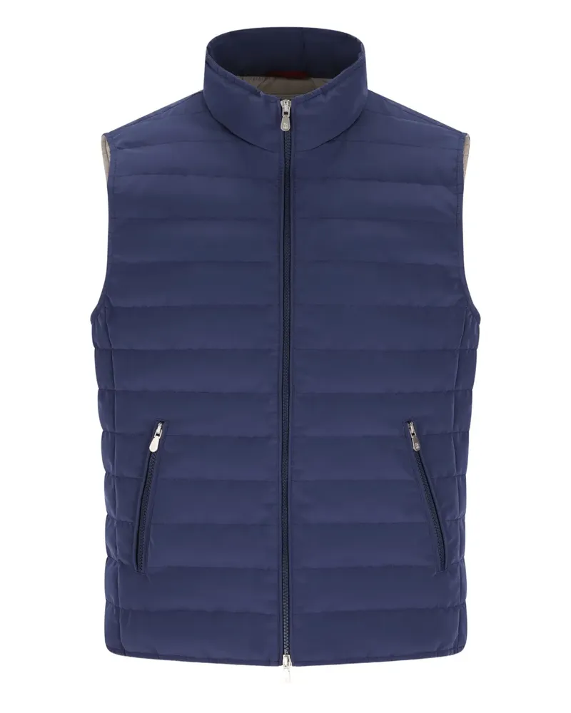 Brunello Cucinelli quilted high-collar gilet - Blau Blau