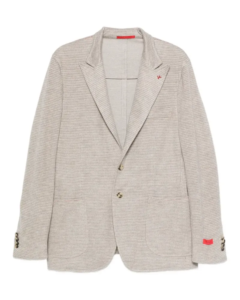 Isaia houndstooth-pattern blazer - Nude Nude