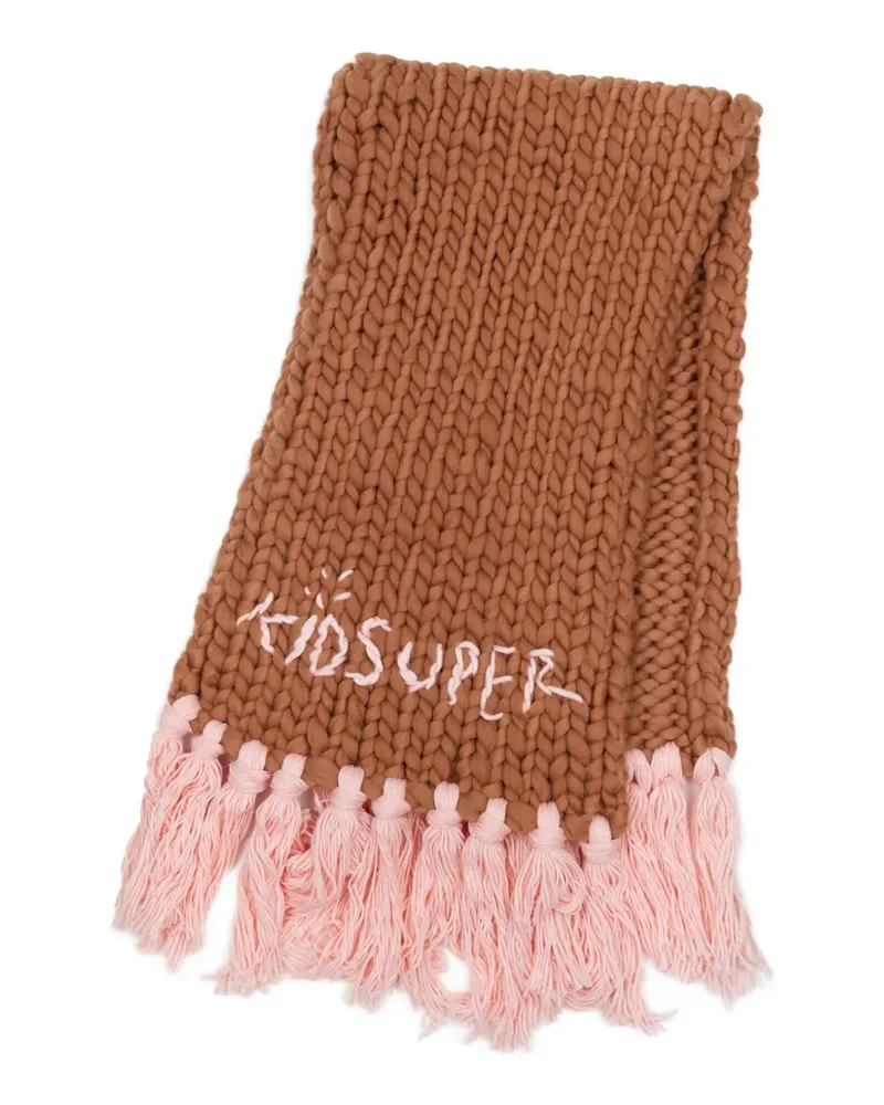 KidSuper Gestrickter Schal mit Flechtdetail - Braun Braun