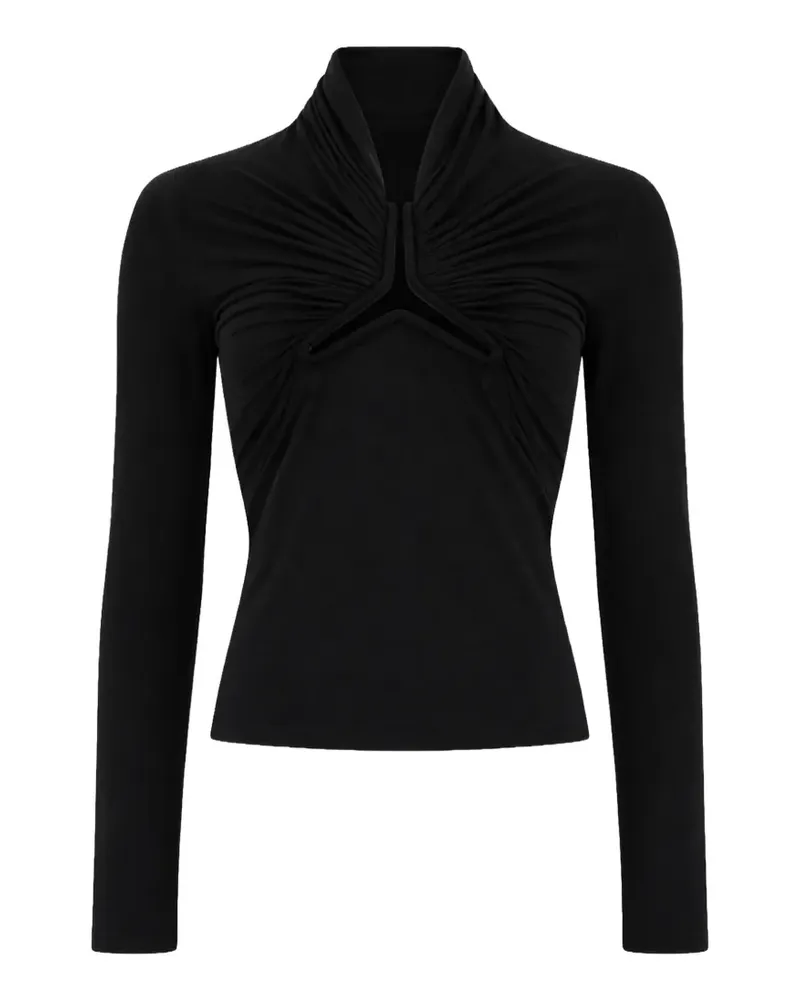 Rick Owens cut-out ruched top - Schwarz Schwarz