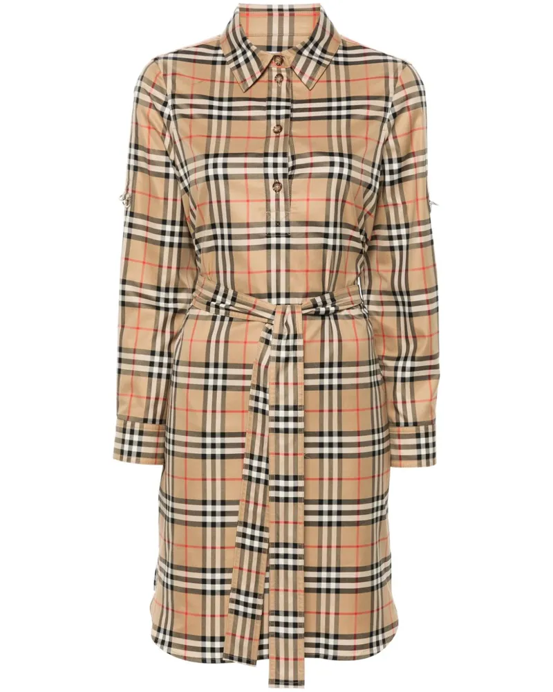 Burberry Hemdkleid mit Vintage-Karo - Nude Nude