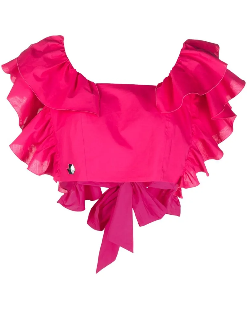 Philipp Plein Volant Cropped-Top - Rosa Rosa