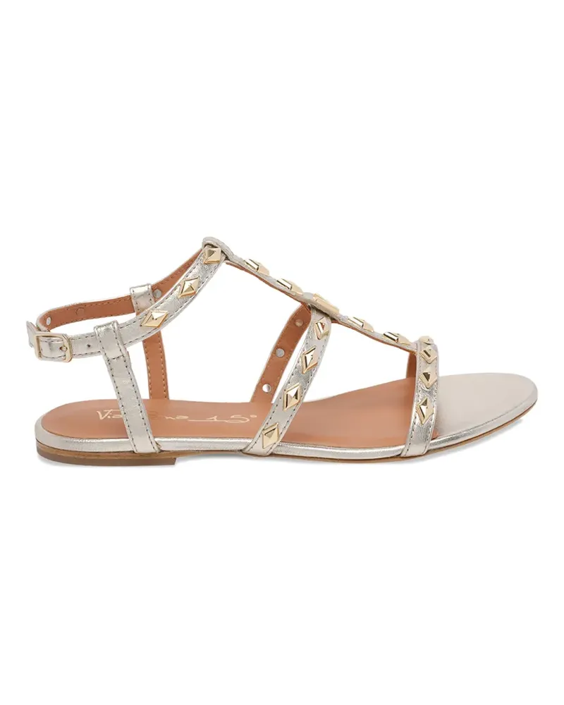 Via Roma 15 leather flat sandals - Silber Silber