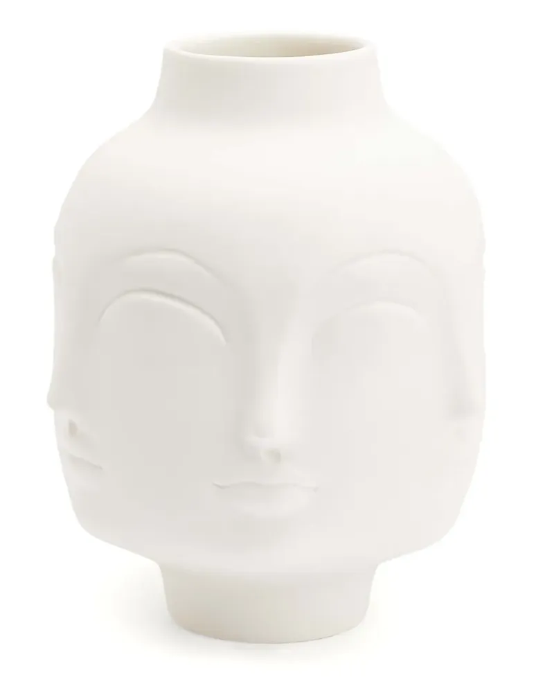 Jonathan Adler Dora Maar Vase mit Prägung (12,24cm x 20,95cm) - WHITE/BEIGE White