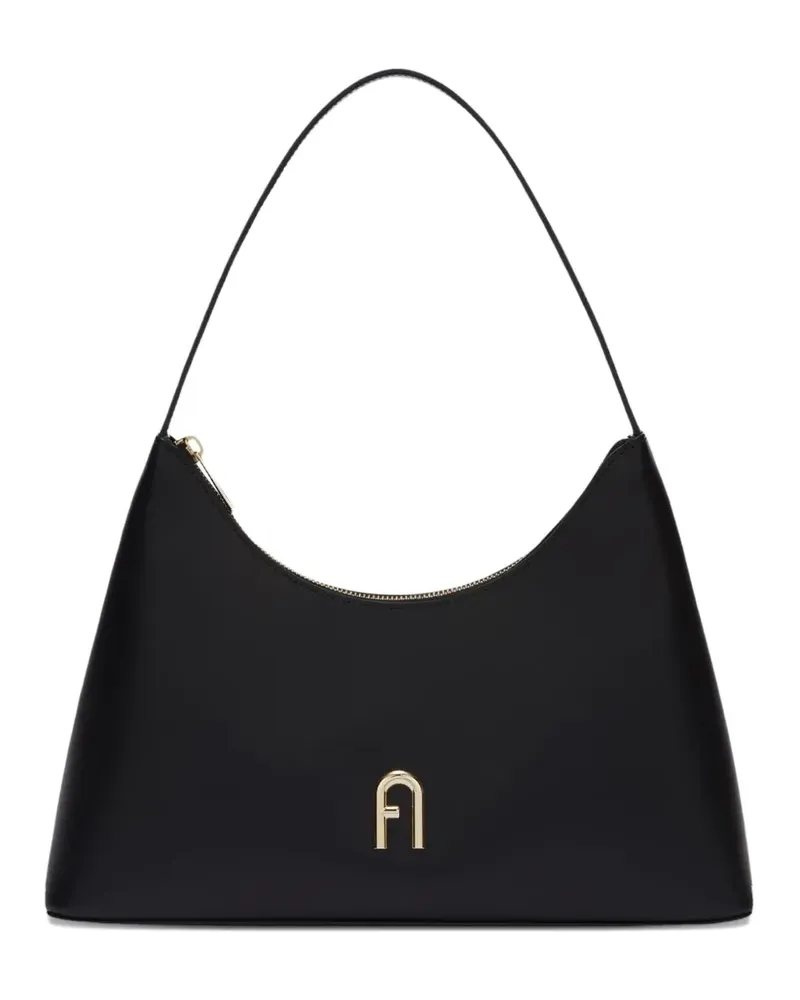 Furla Diamante Schultertasche mit Bogen-Logo - Schwarz Schwarz