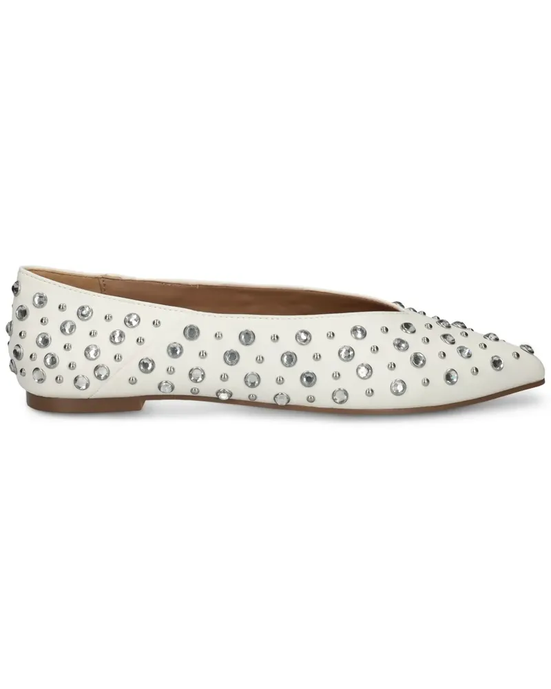 Steve Madden Ballerinas mit Nieten und Strass - Weiß Weiß