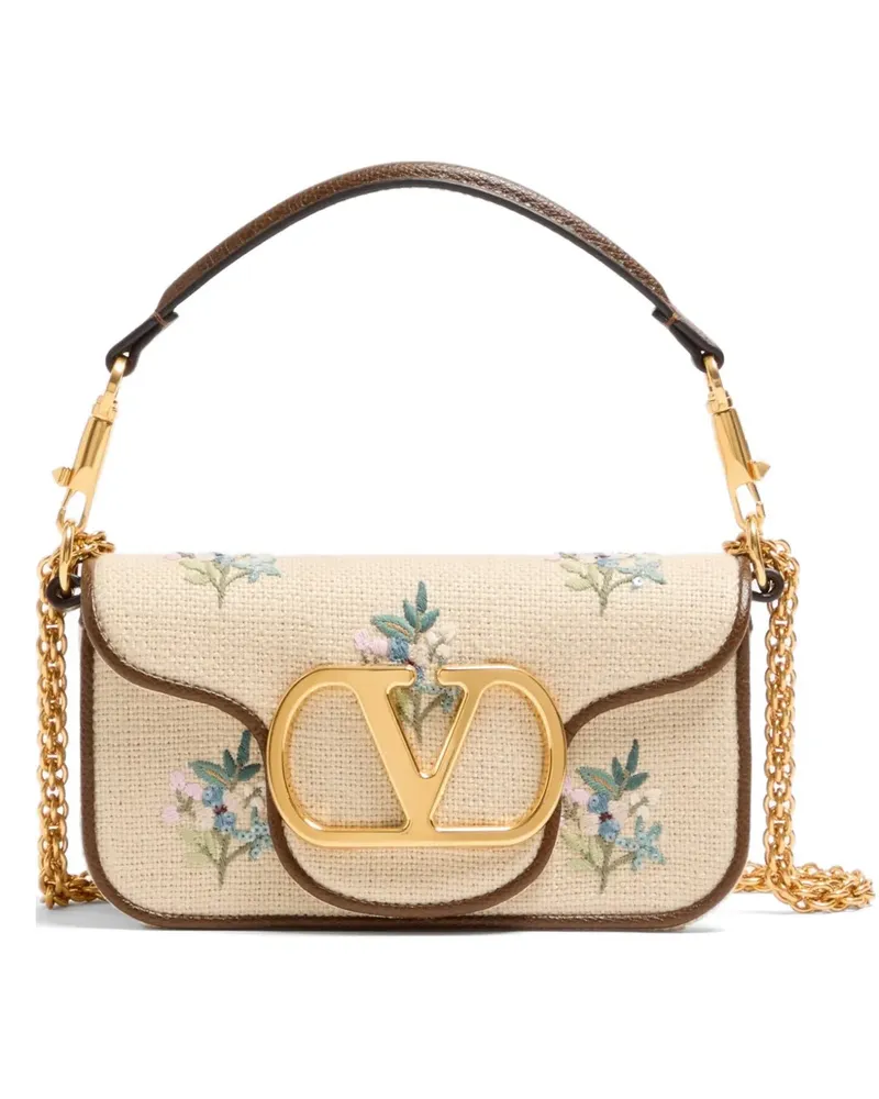 Valentino Garavani Kleine Locò Schultertasche mit Stickerei - Nude Nude