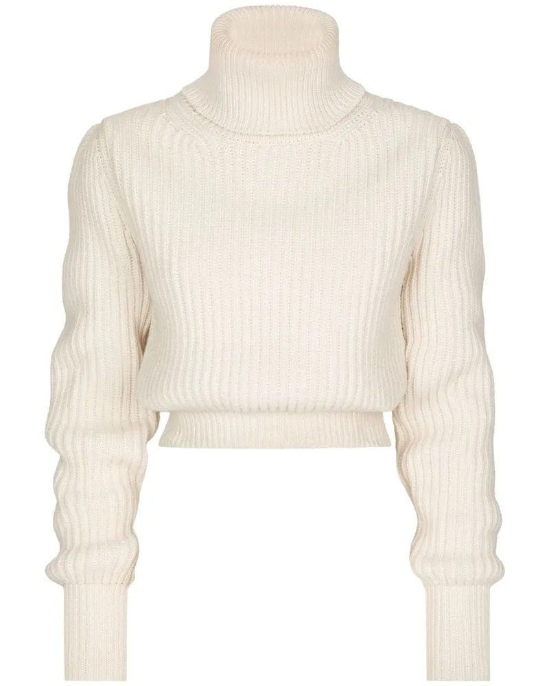 Dolce & Gabbana Gerippter Rollkragenpullover - Weiß Weiß
