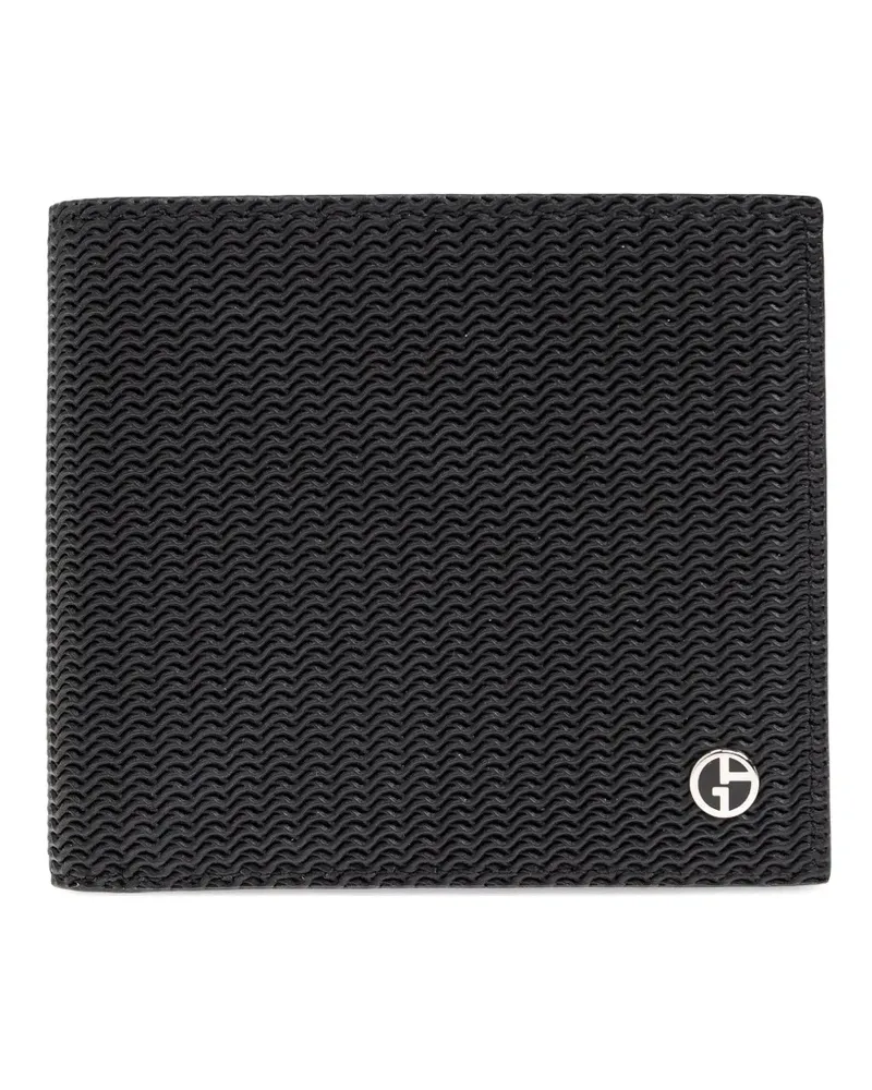 Giorgio Armani Portemonnaie mit Prägung - Schwarz Schwarz