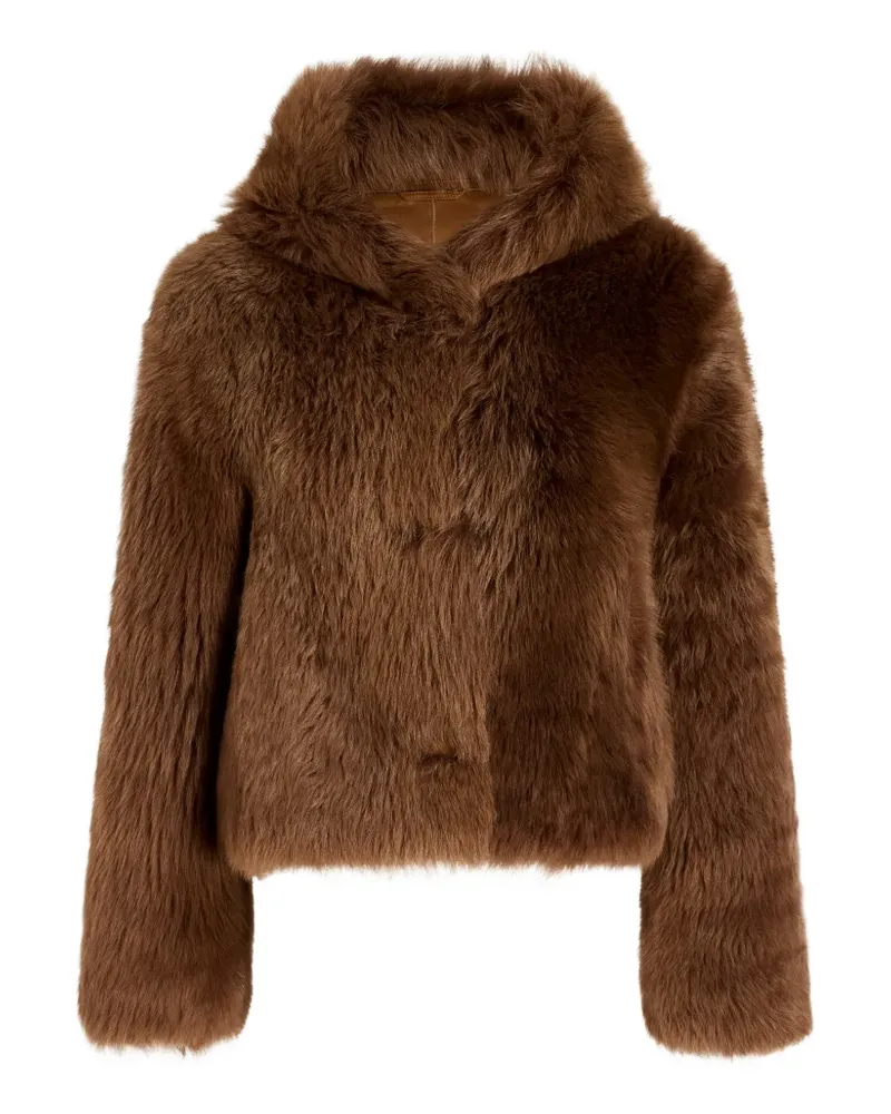 Proenza Schouler Michelle hooded shearling coat - Braun Braun