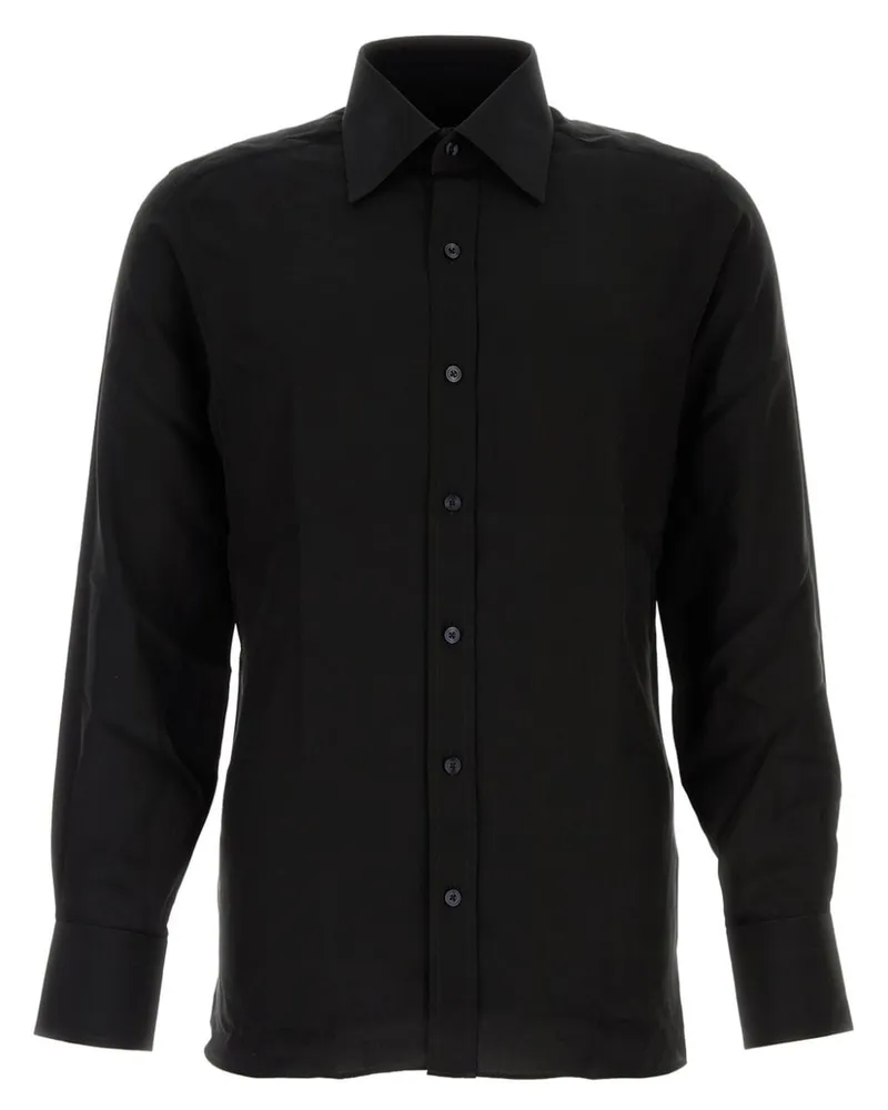 Tom Ford Hemd aus Seide - Schwarz Schwarz