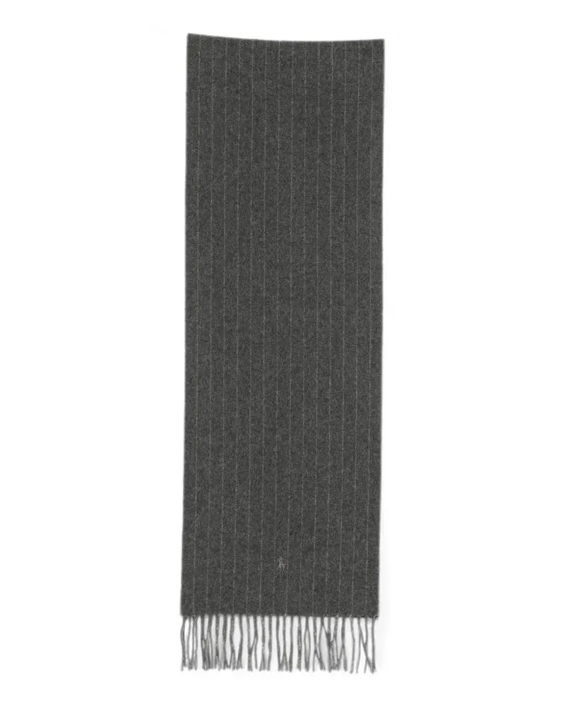 Ralph Lauren pinstripe-pattern wool scarf - Grau Grau
