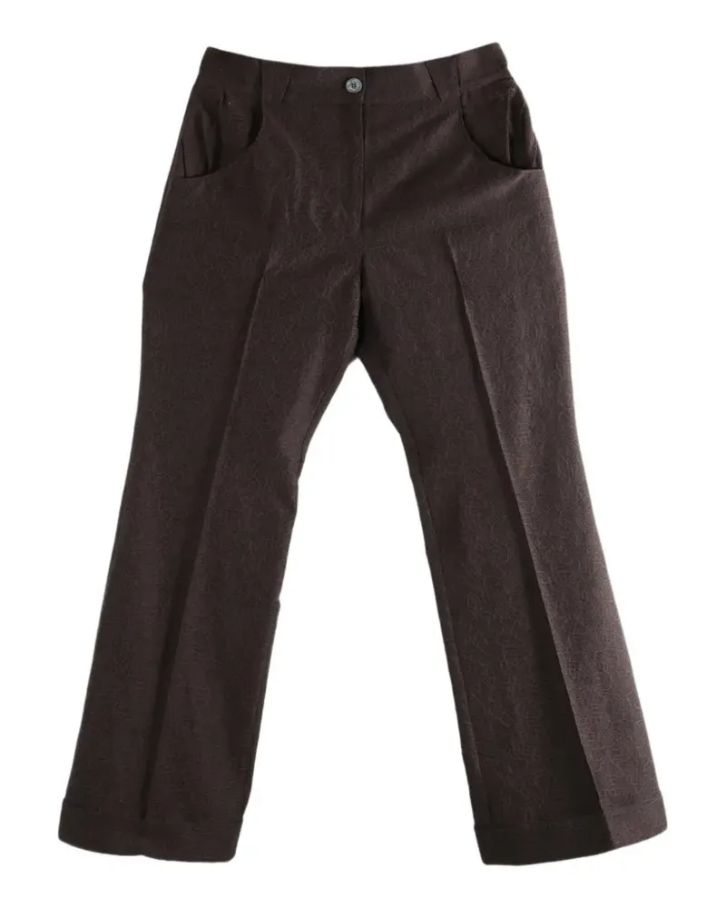 KIKO KOSTADINOV jacquard-pattern turn-up trousers - Braun Braun