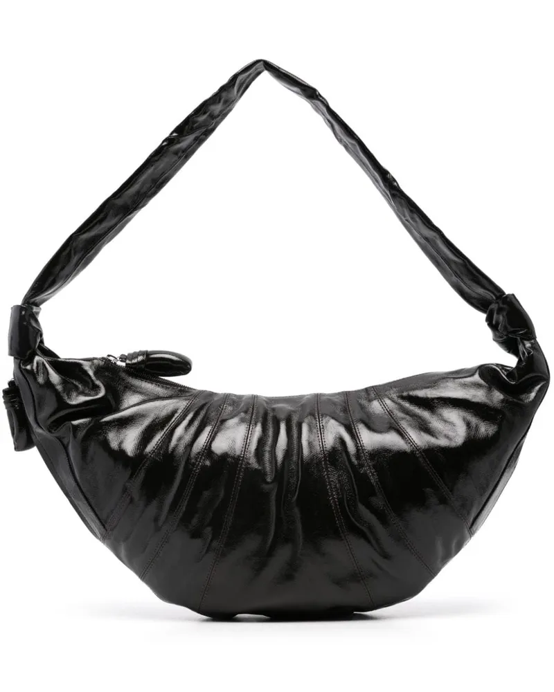 Christophe Lemaire Große Croissant Schultertasche - Schwarz Schwarz