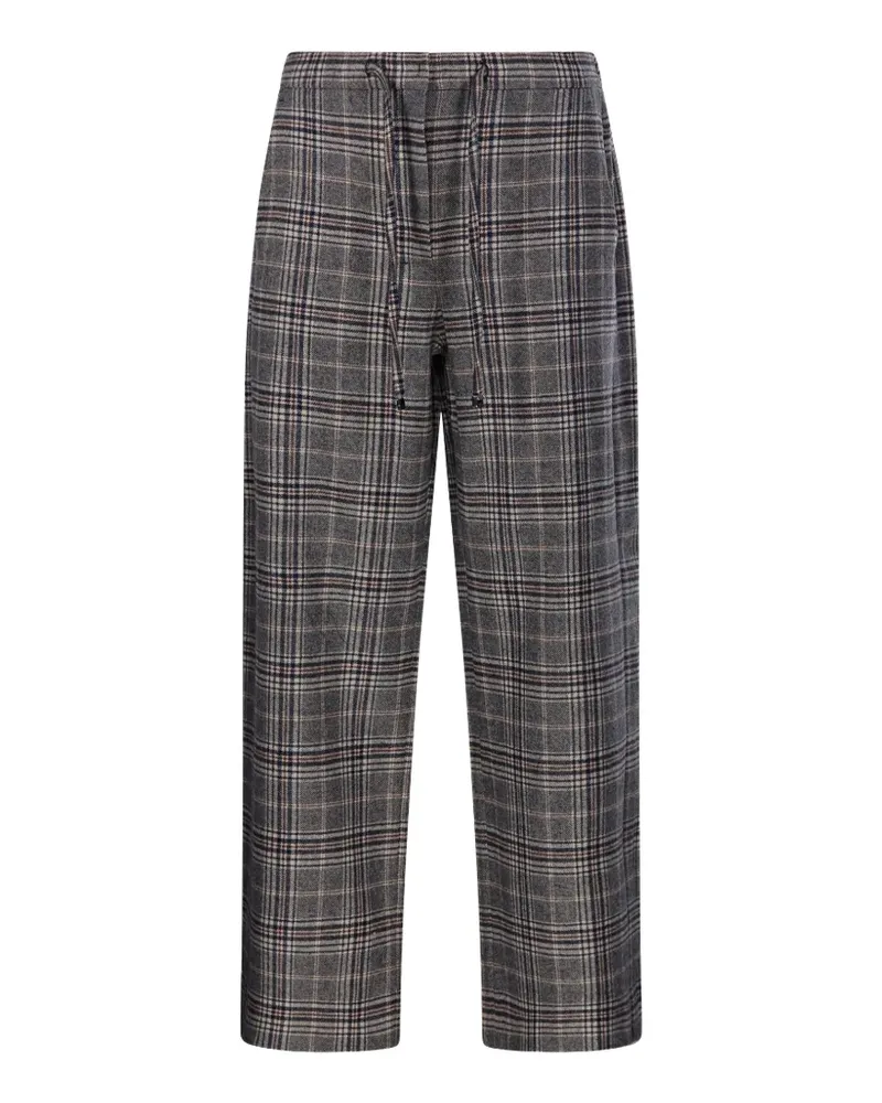 Max Mara check-pattern drawstring trousers - Grau Grau