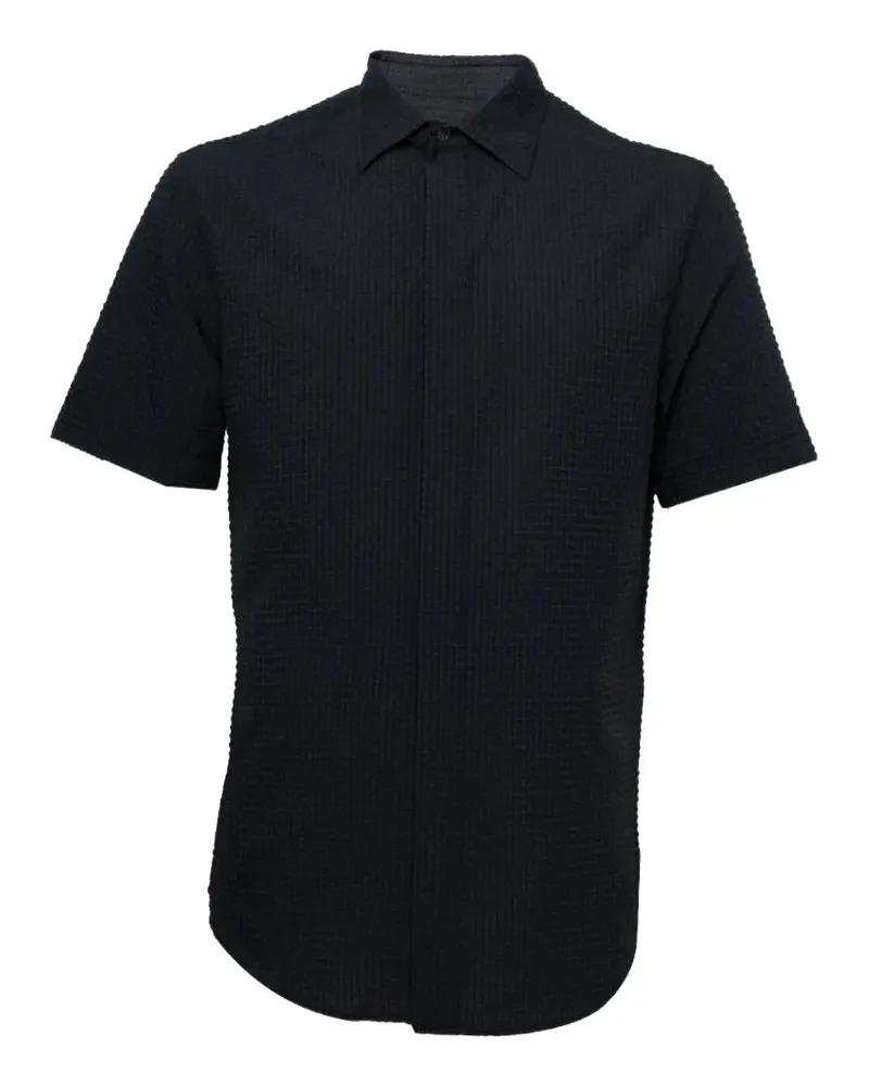 Emporio Armani Icon seersucker short-sleeve shirt - Grau Grau