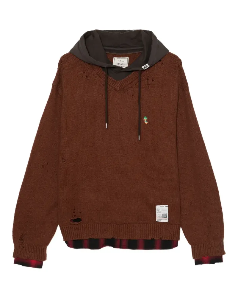 MIHARAYASUHIRO triple layered hoodie - Braun Braun