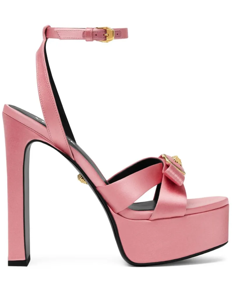 Versace Gianni Ribbon Sandalen aus Satin 140mm - Rosa Rosa