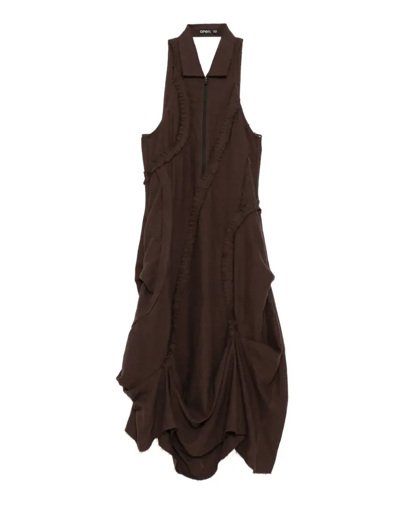 OPEN YY ruffled-trim zip-up dress - Braun Braun
