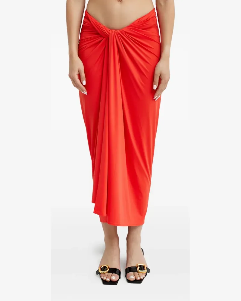 Lenny Niemeyer knot-waist asymmetric sarong - Rot Rot