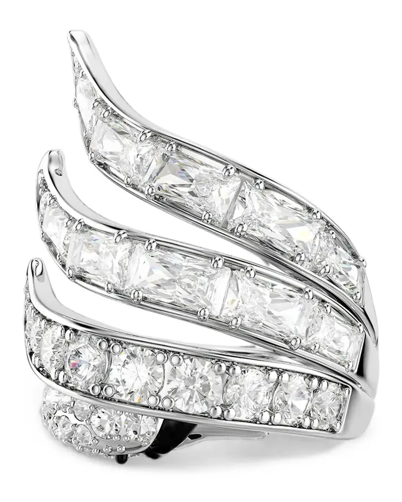 Swarovski Anel The Viena Swan crystal-embellished rings - Silber Silber