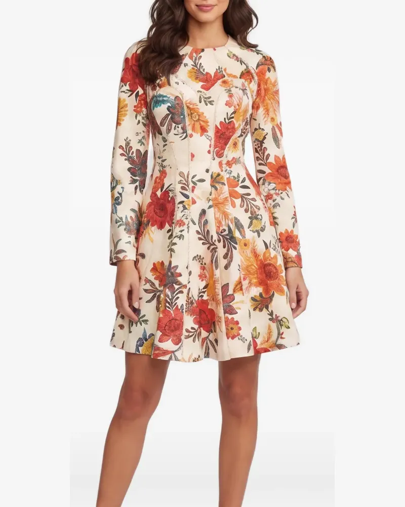 Zimmermann floral-print mini dress - Nude Nude