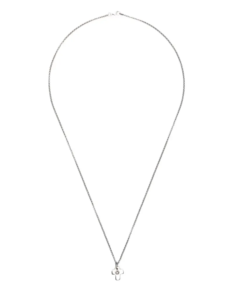 Rosa Maria Spiritest Dix Halskette mit schwarzem Diamant - Silber Silber