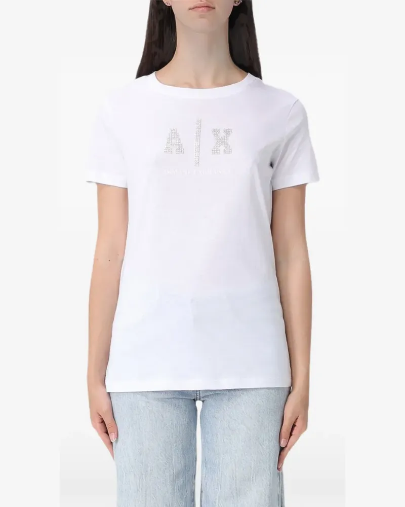 Armani Exchange T-Shirt mit Strass - Weiß Weiß