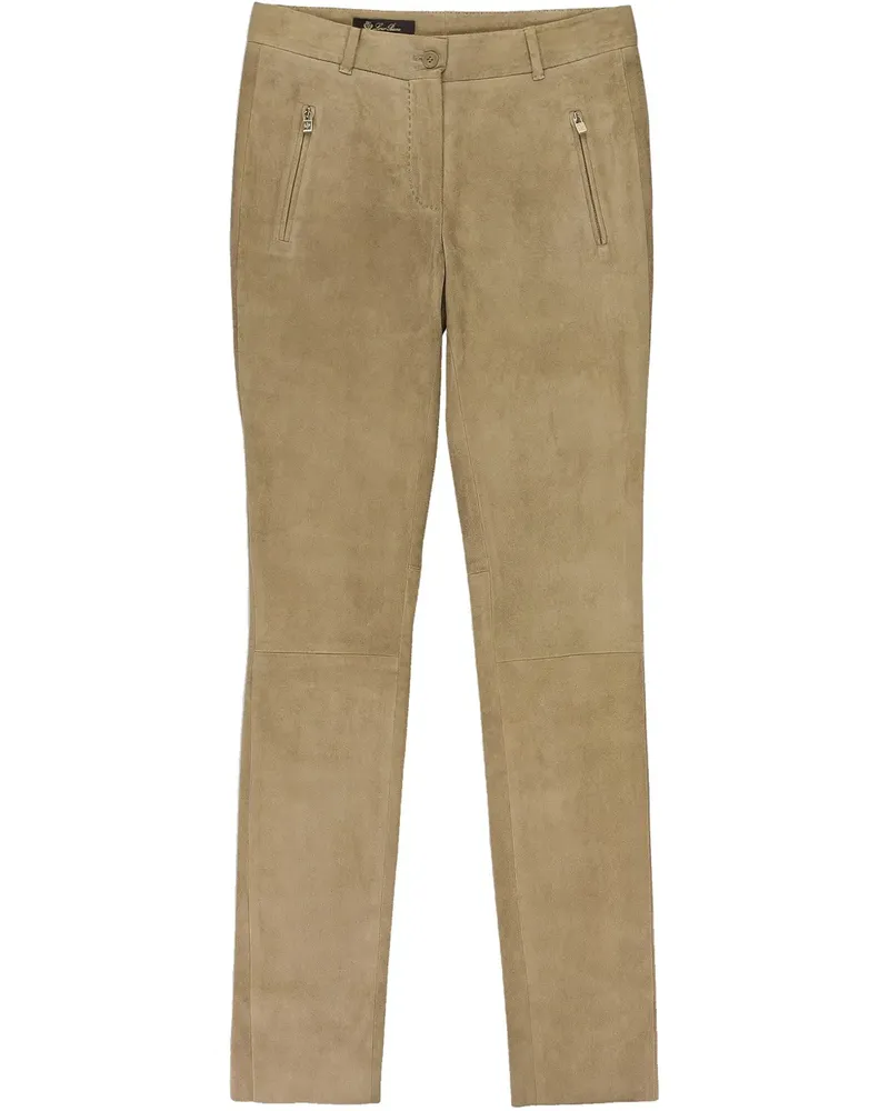 Loro Piana Skinny-Hose aus Leder - Nude Nude