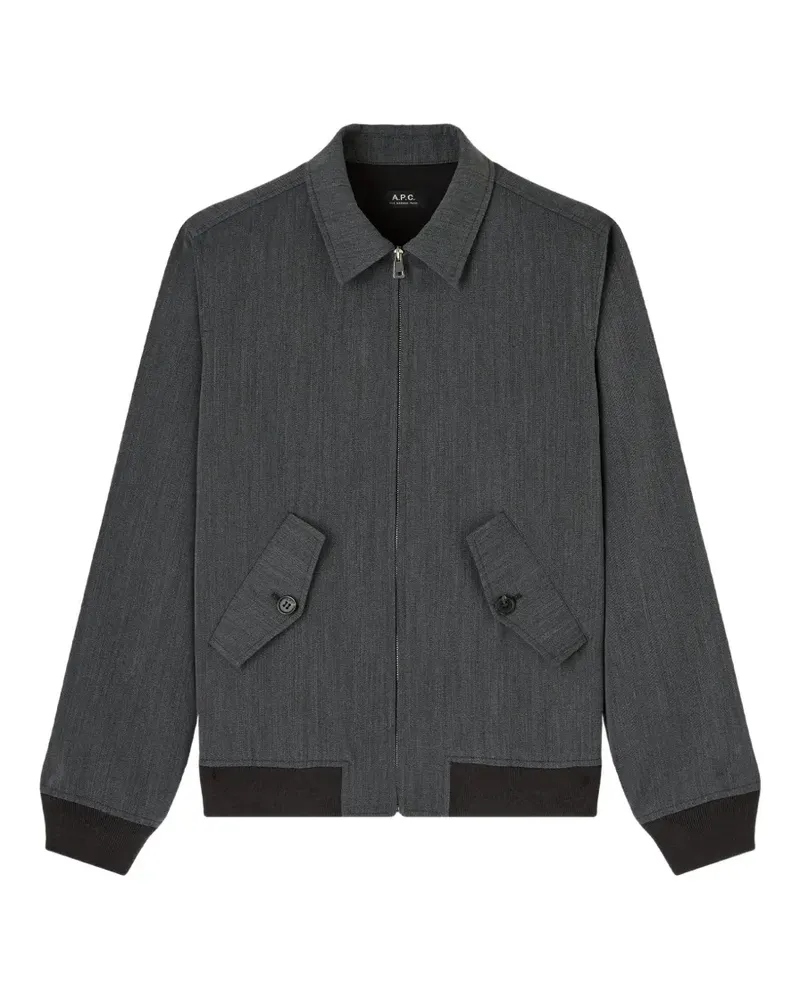 A.P.C. Klassische graue Gaspard-Jacke aus Baumwoll-Wollgemisch Grau