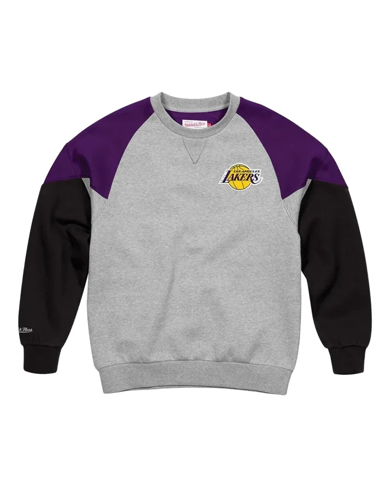Mitchell & Ness NBA "Los Angeles Lakers" Sweatshirt in Colour-Block-Optik - Grau Grau