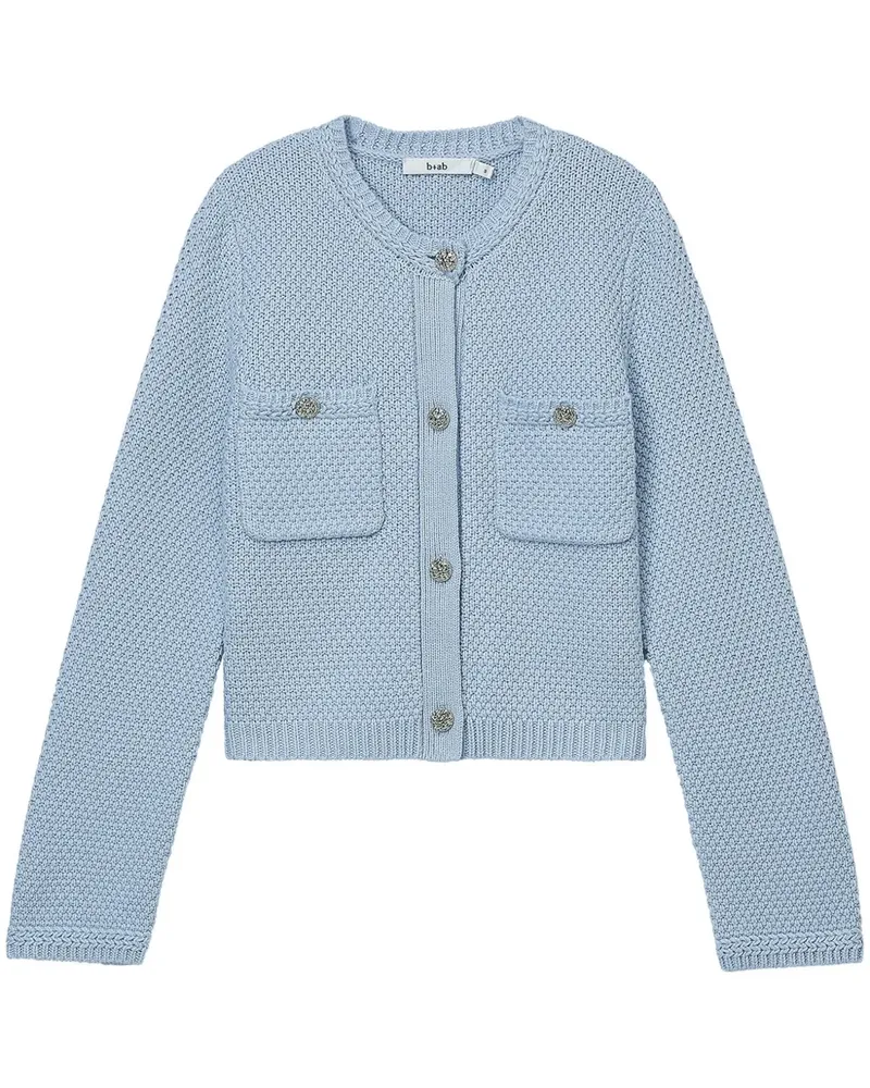 b+ab Cardigan mit aufgesetzter Tasche - Blau Blau