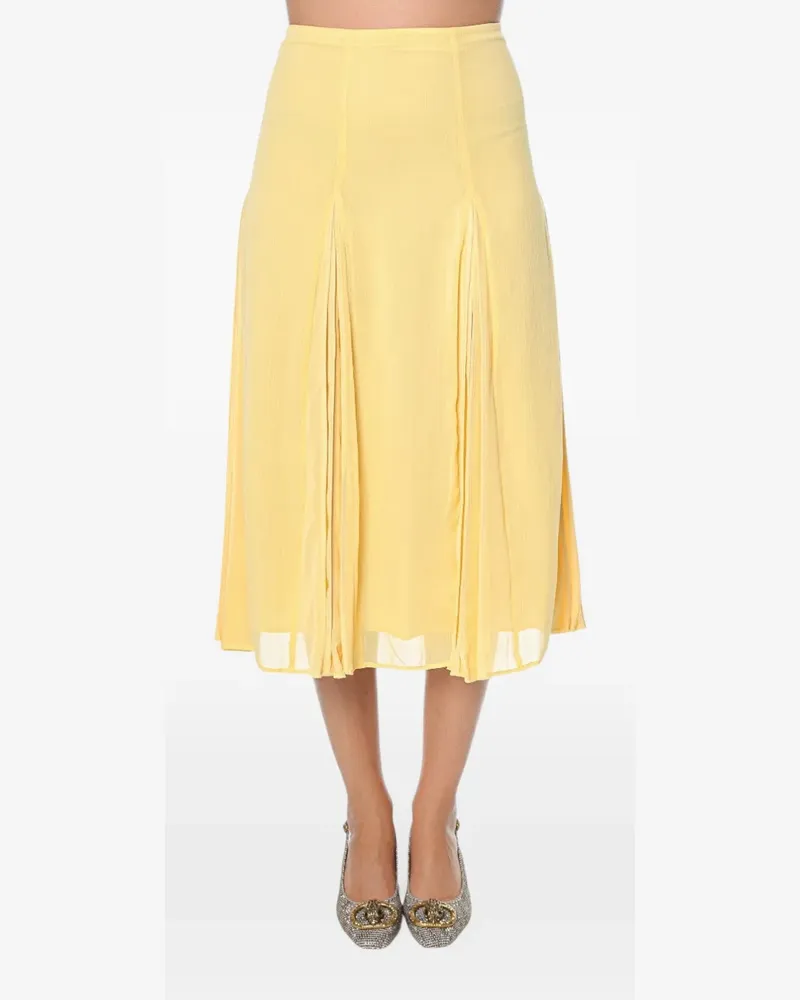 Ted Baker pleat-detail midi skirt - Gelb Gelb