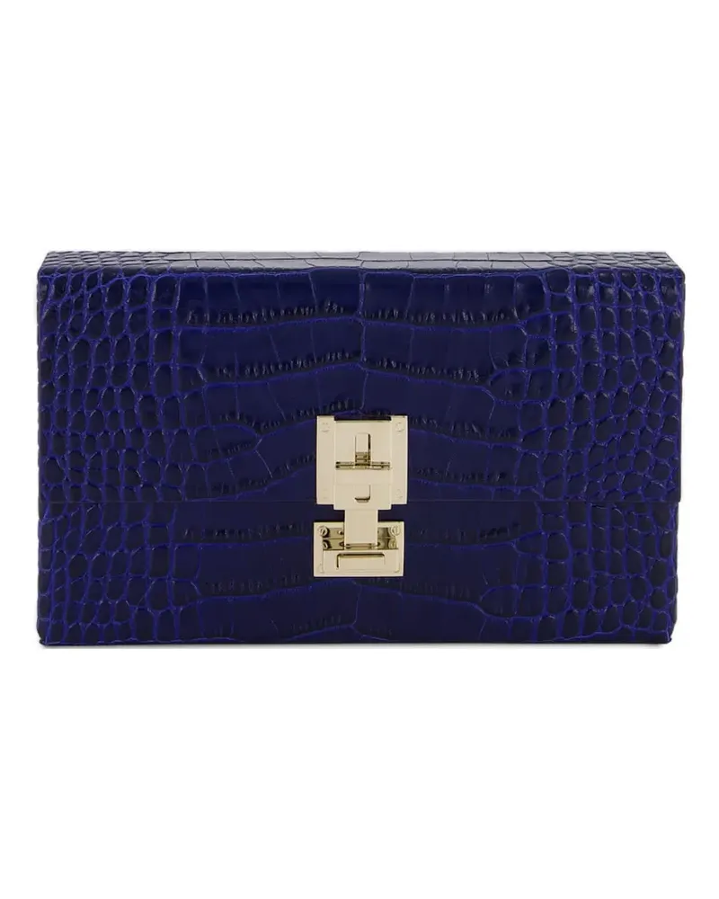 Tom Ford crocodile-effect leather clutch - Blau Blau
