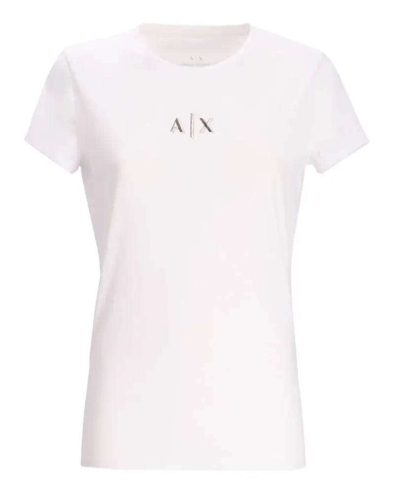 Armani Exchange T-Shirt mit Logo-Verzierung - Weiß Weiß