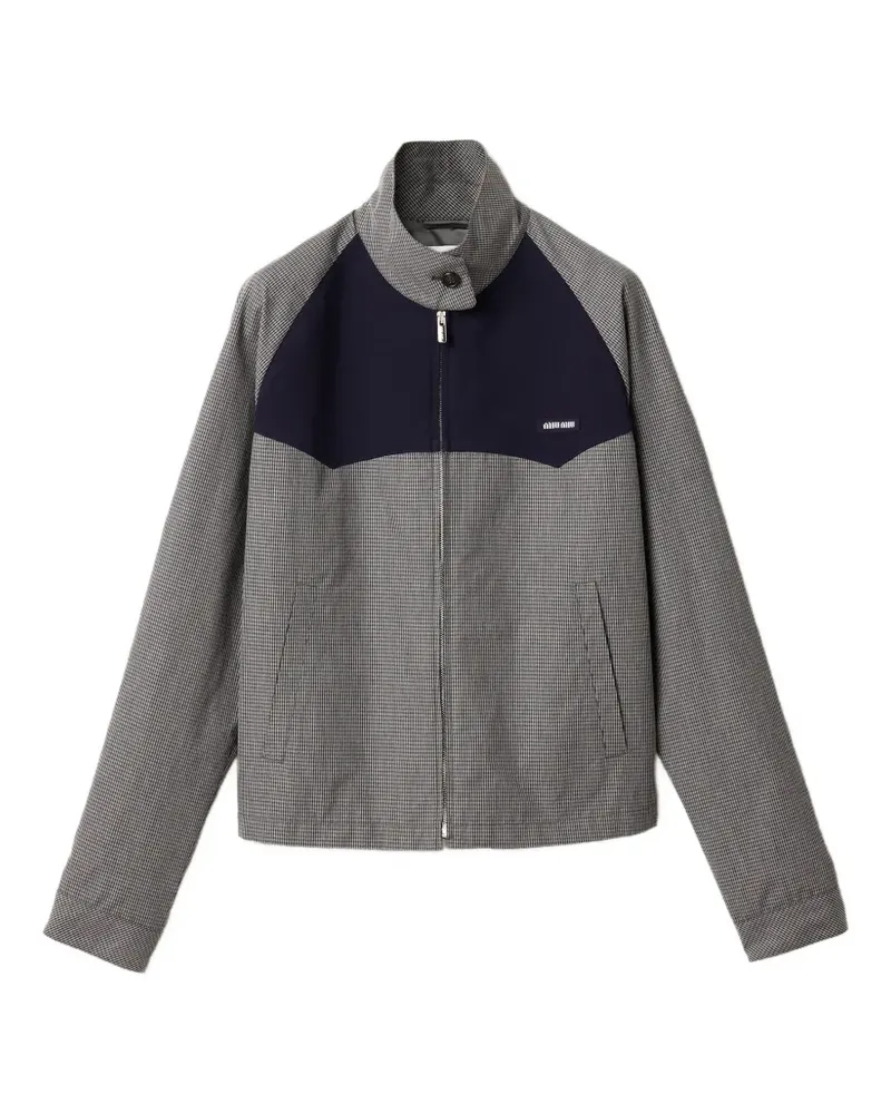 Miu Miu gingham check blouson jacket - Grau Grau
