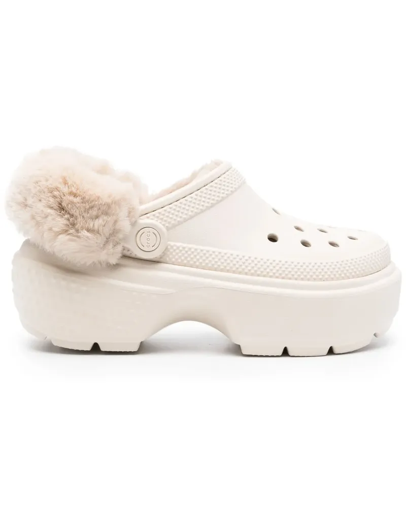 Crocs Faux-Fur-Clogs - Nude Nude