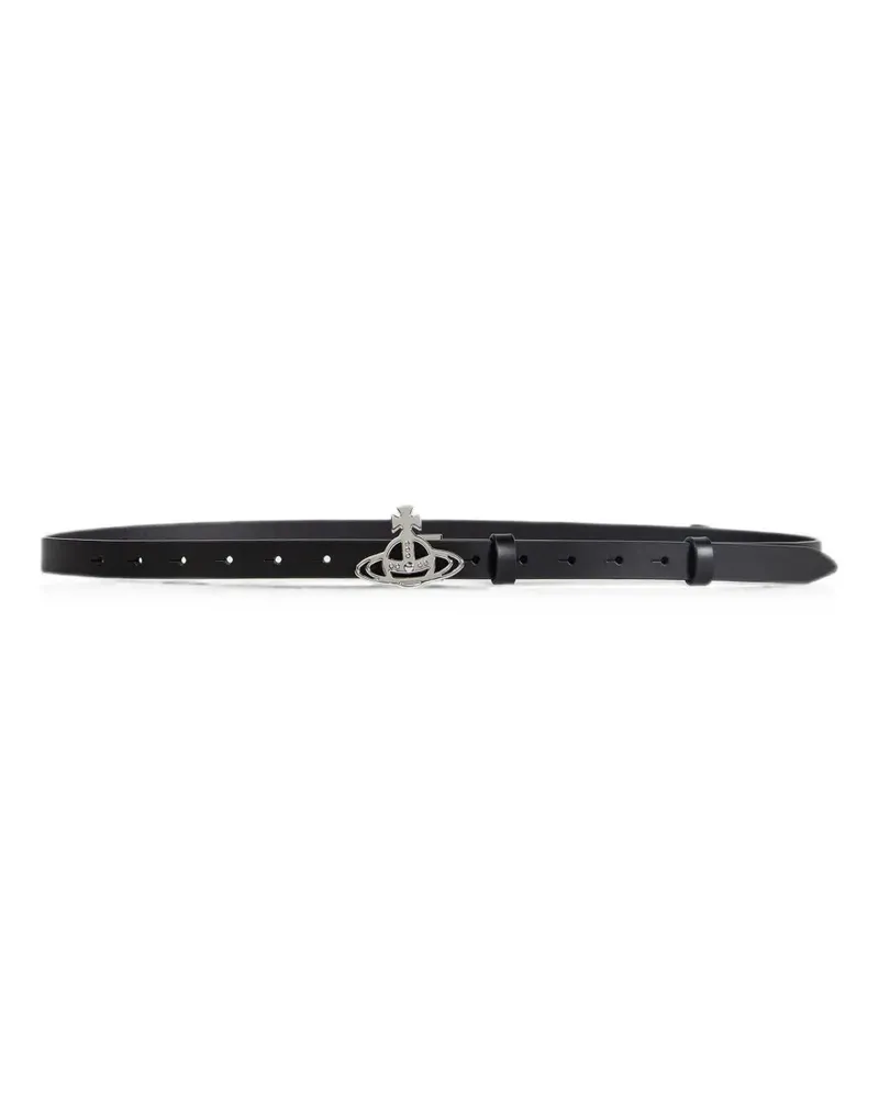 Vivienne Westwood Small Line Orb-buckle belt - Schwarz Schwarz