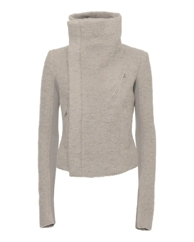 Rick Owens high-neck biker jacket - Grau Grau