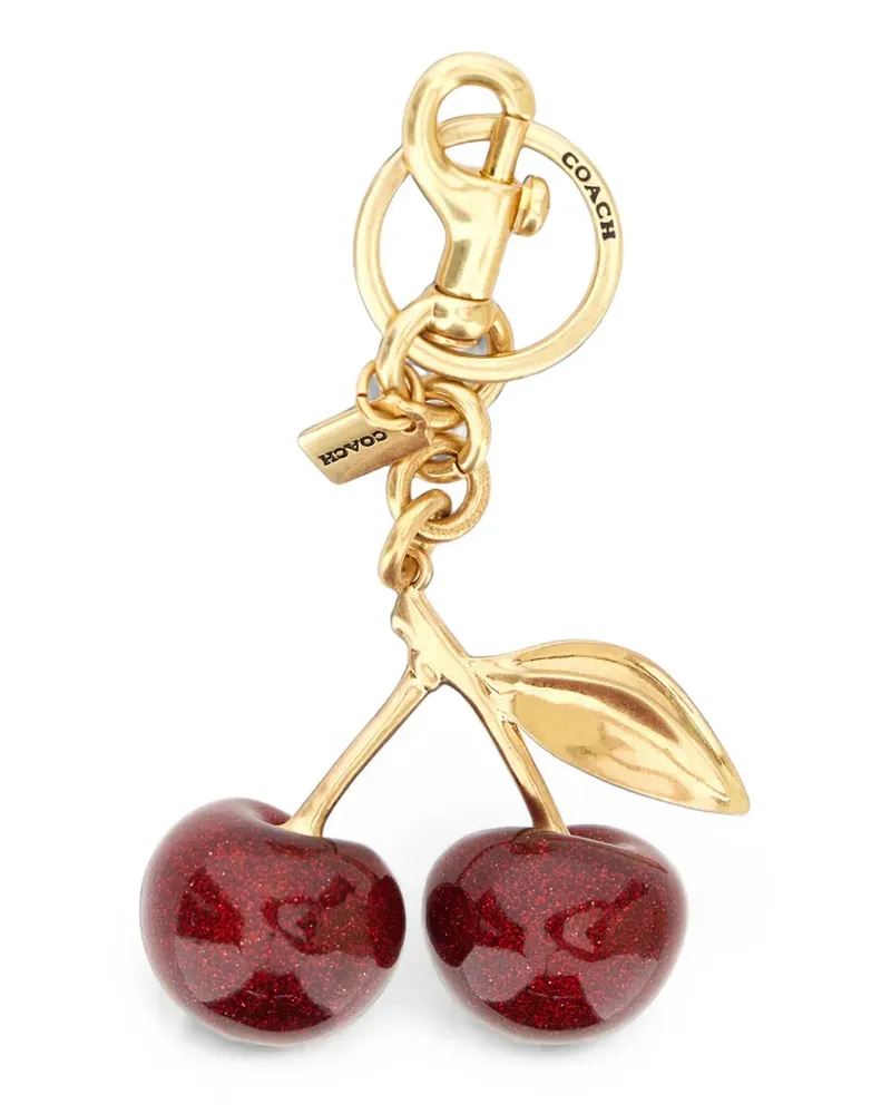 Coach glitter-effect cherry bag charm - Gold Gold