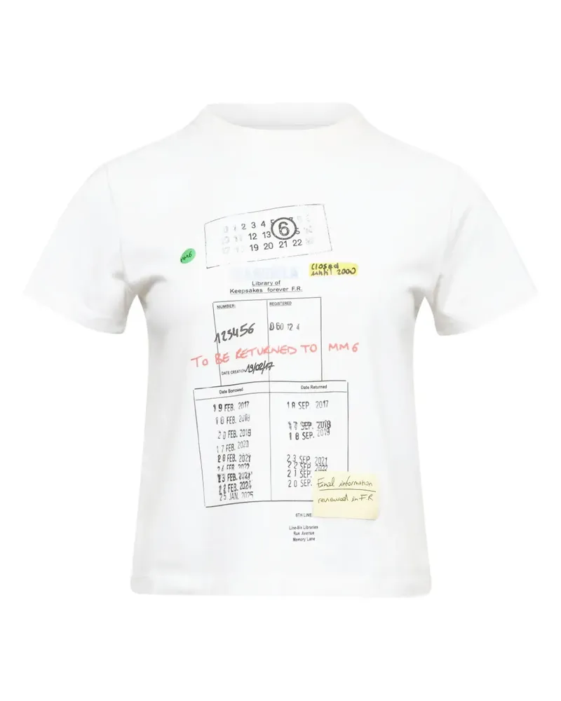 Maison Margiela T-Shirt mit rundem Ausschnitt - Weiß Weiß