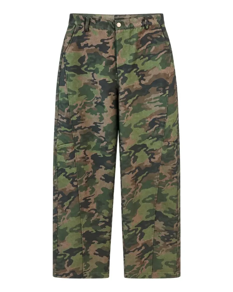 Weili Zheng Hose mit Camouflage-Print - Grün Grün