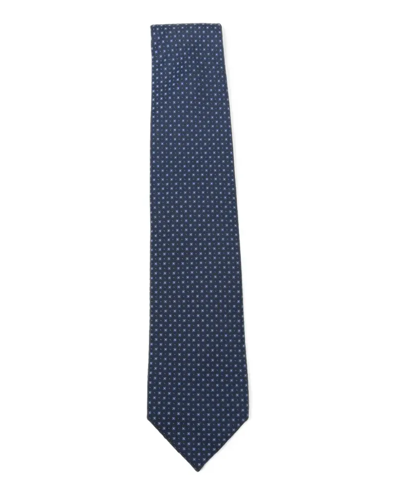 Corneliani Geometrisch gemusterte Seidenkrawatte - Blau Blau