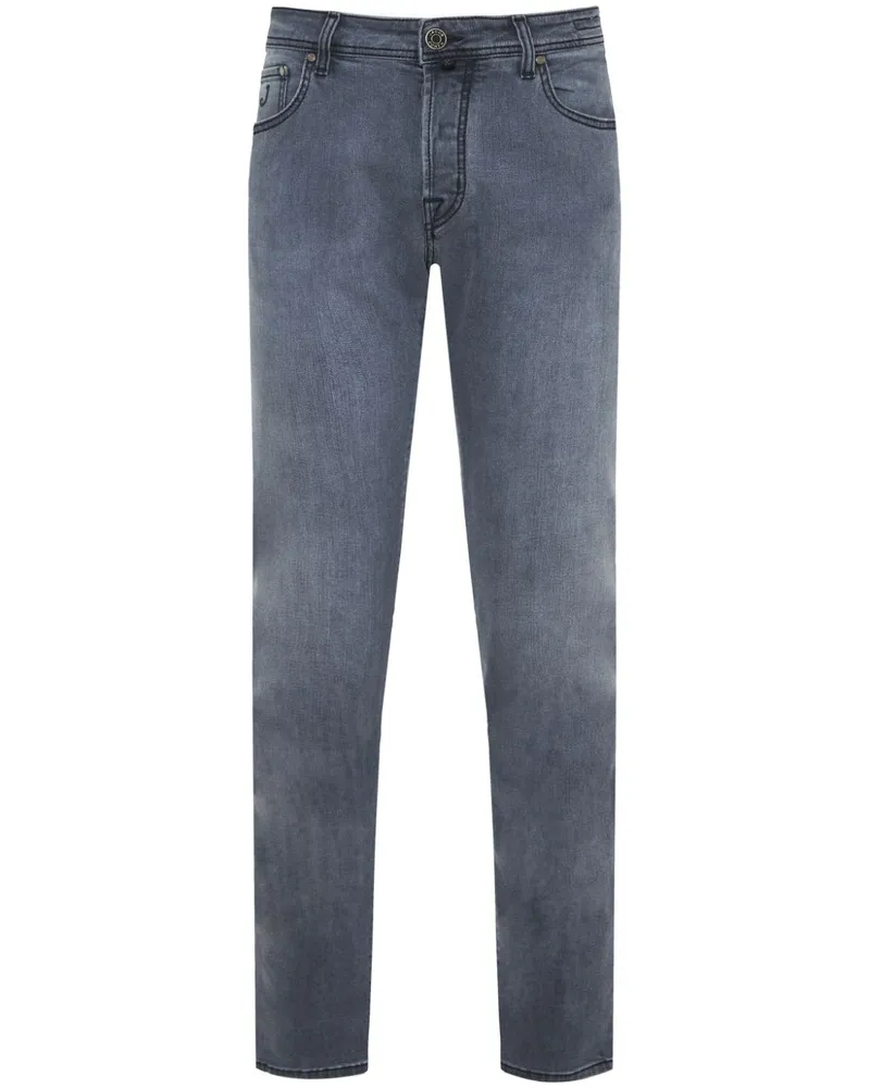 Jacob Cohën Halbhohe Slim-Fit-Jeans - Blau Blau