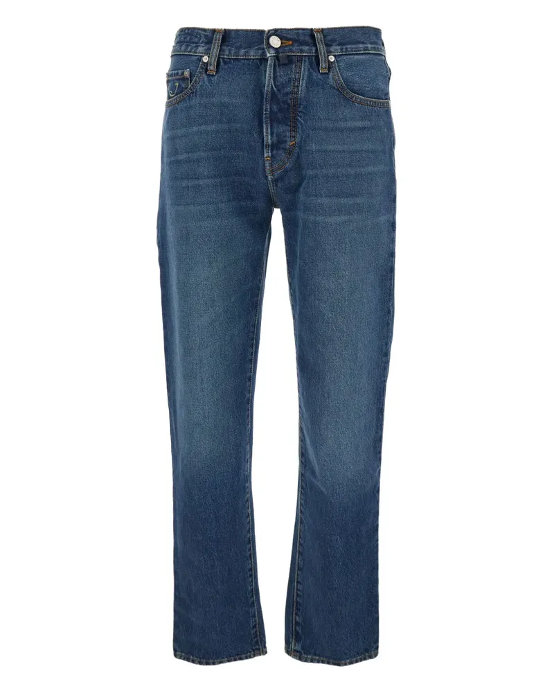 Jacob Cohën Five-Pocket-Jeans mit Logo-Patch - Blau Blau